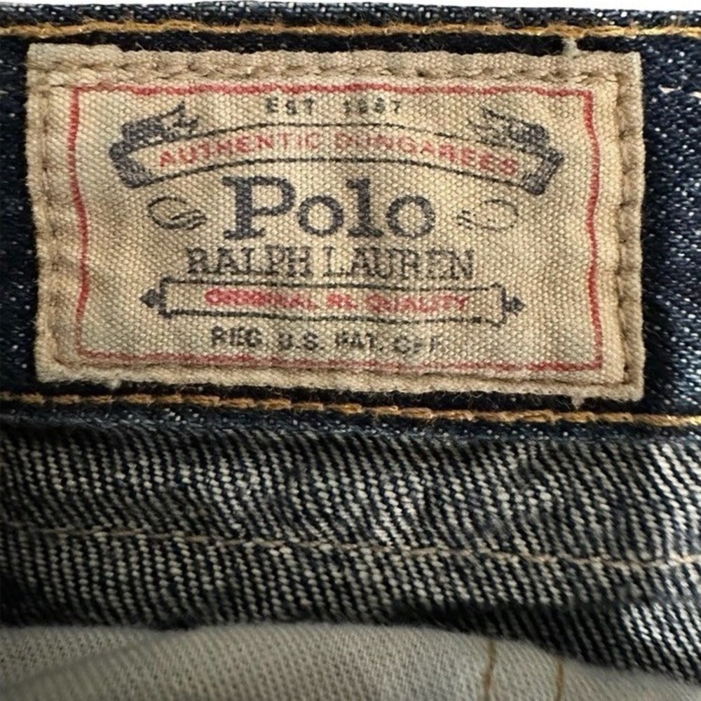 Polo Ralph Lauren Denim Skirt Blue Wash Distressed Raw Hem 90's Women's Size 4 - Picture 4 of 8